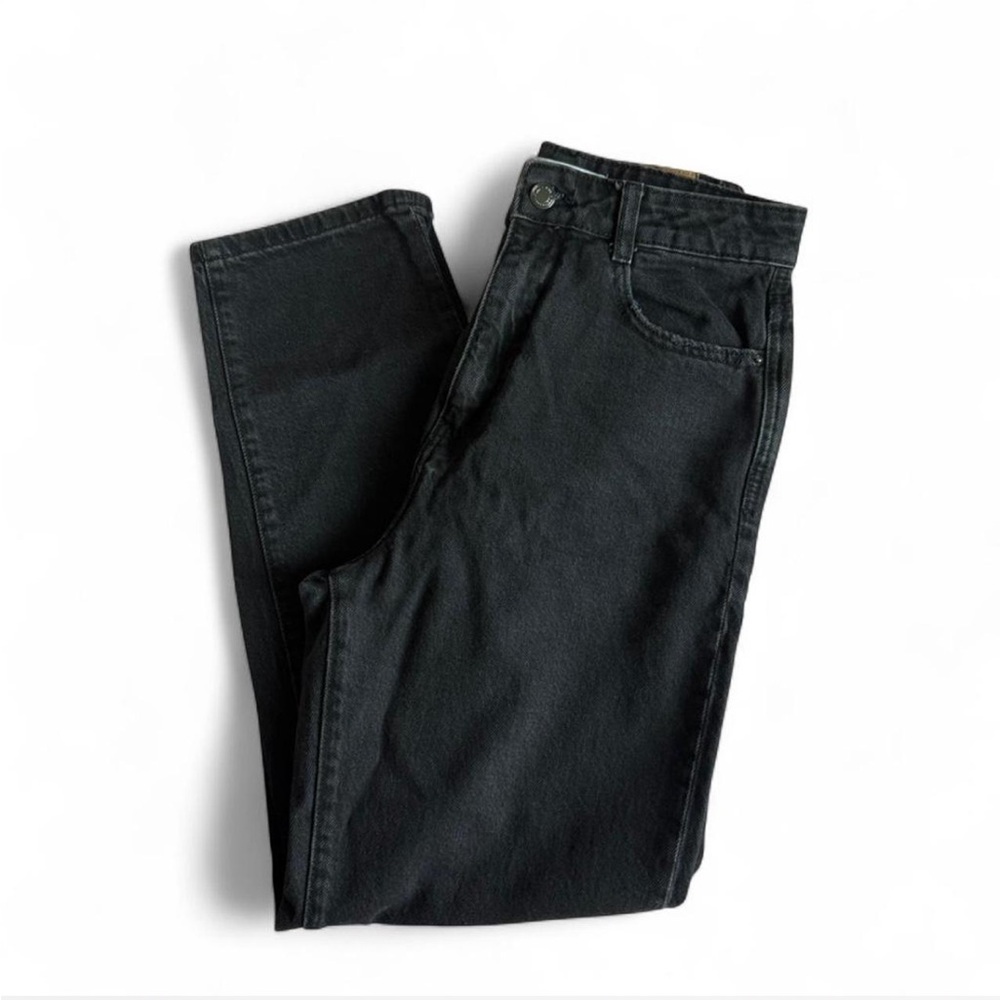 Zara Black High Waisted Cotton Mom Jeans Size 6